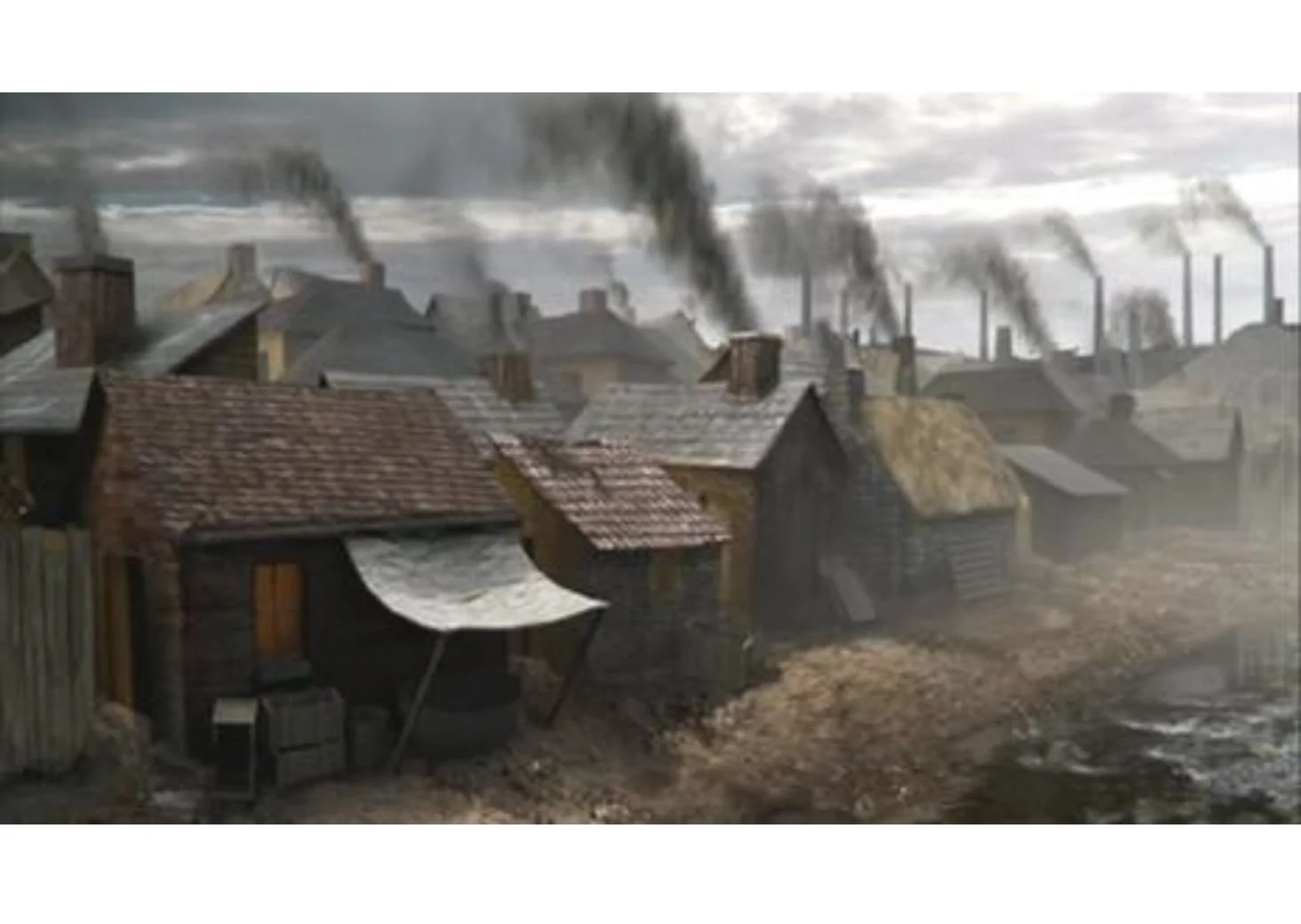 Illustration of the early slums of Merthyr Tydfil