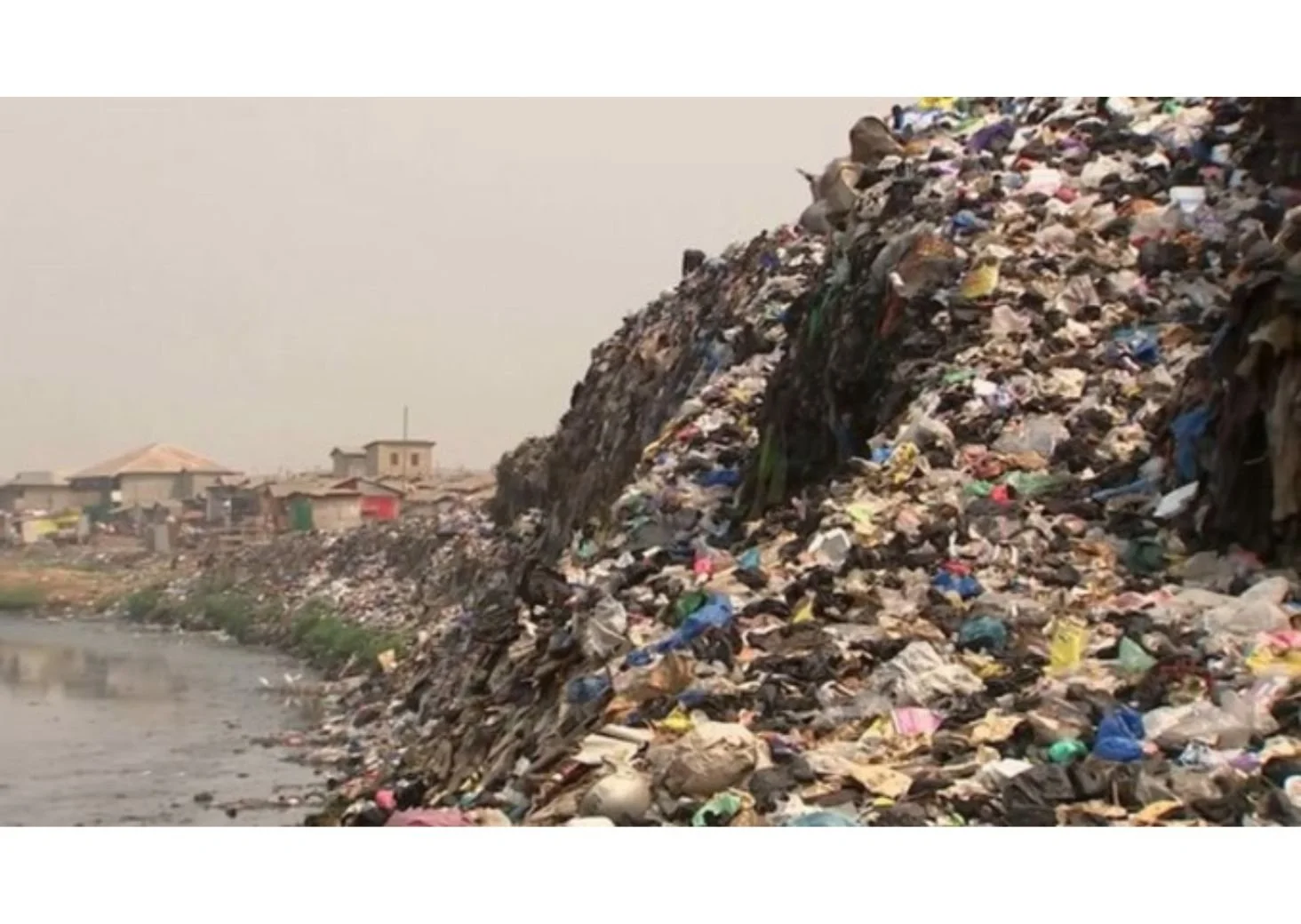 Accra Ghana textile waste mountain