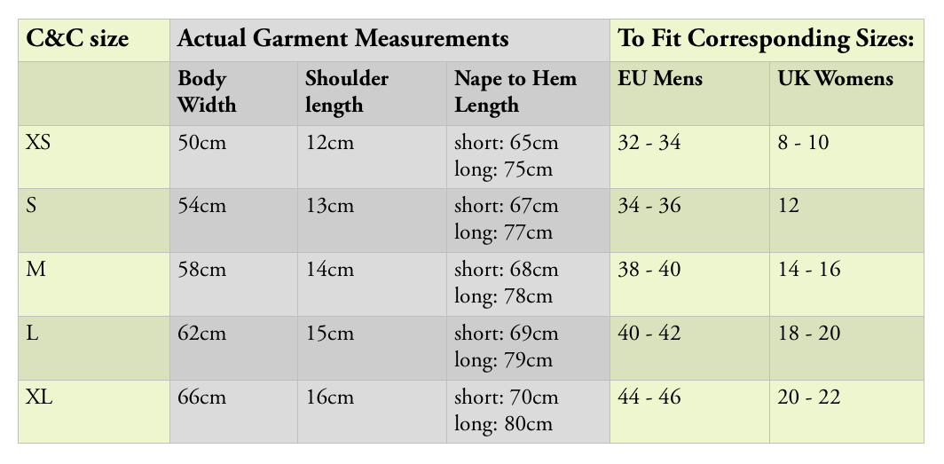 Gilet size chart.png